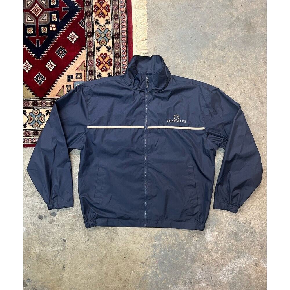 Vintage Beacon Point Sport Yosemite National Park Windbreaker Men's Large Navy